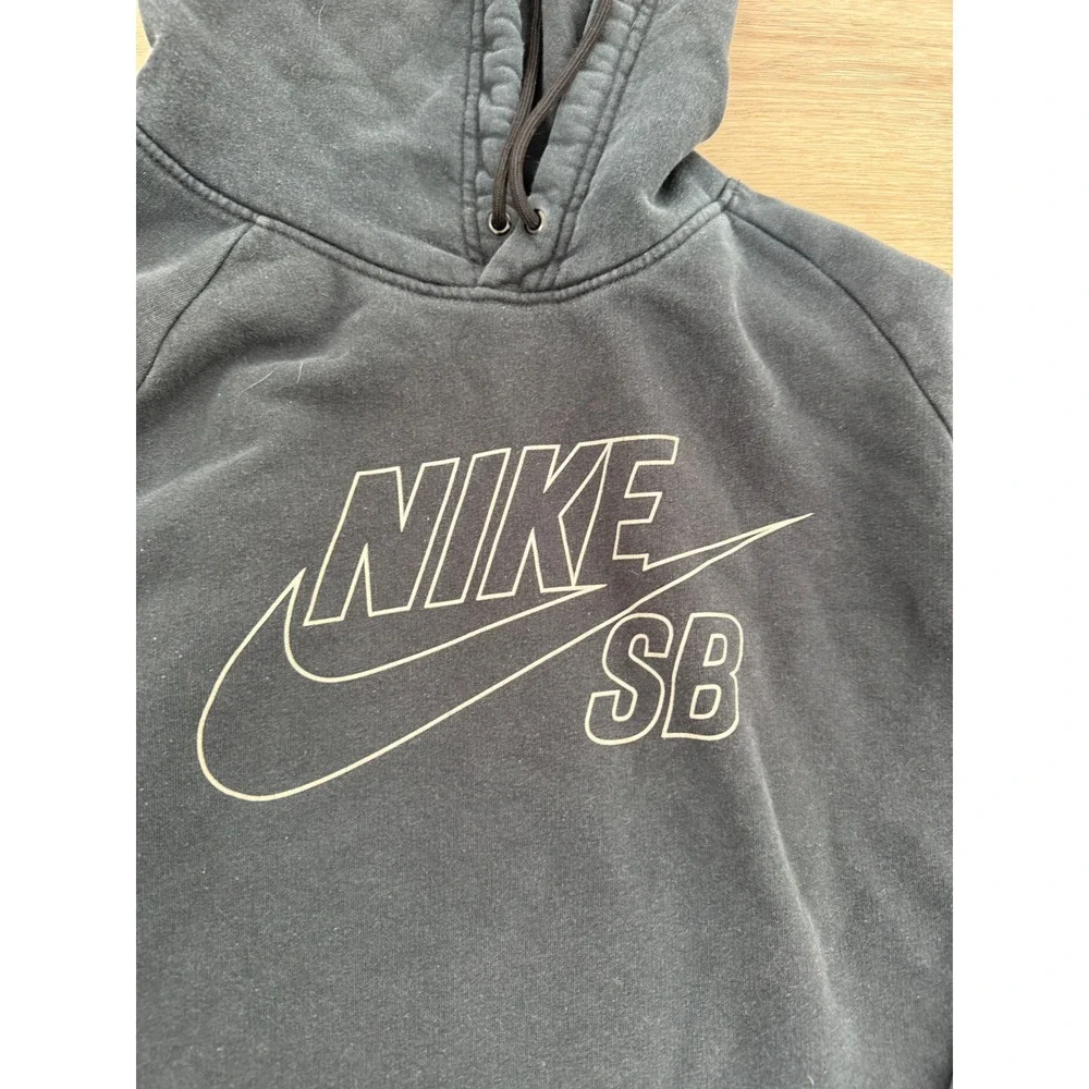 Nike SB Icon Pullover Hoodie Black Logo Skateboarding Mens XL AJ9733-010